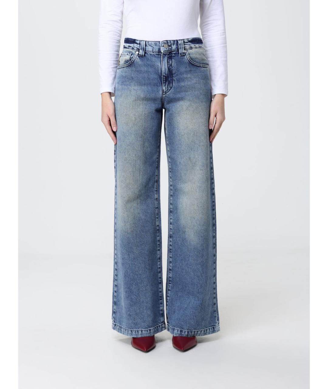 ARMANI JEANS Синие хлопковые прямые джинсы, фото 4