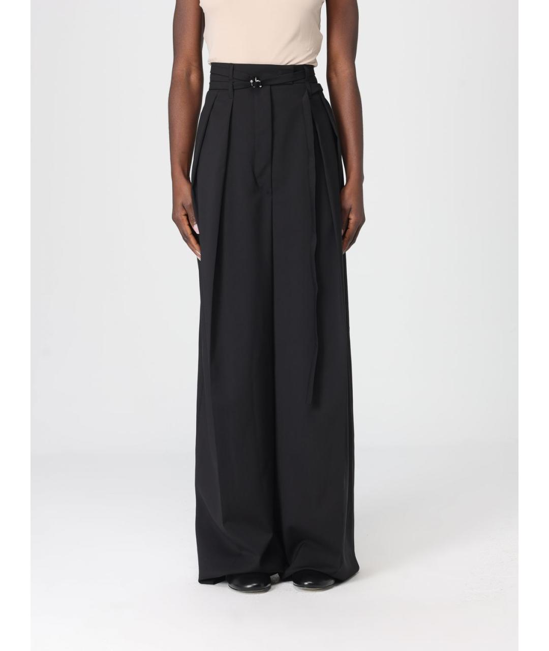 SPORTMAX Черные шерстяные брюки широкие, фото 5
