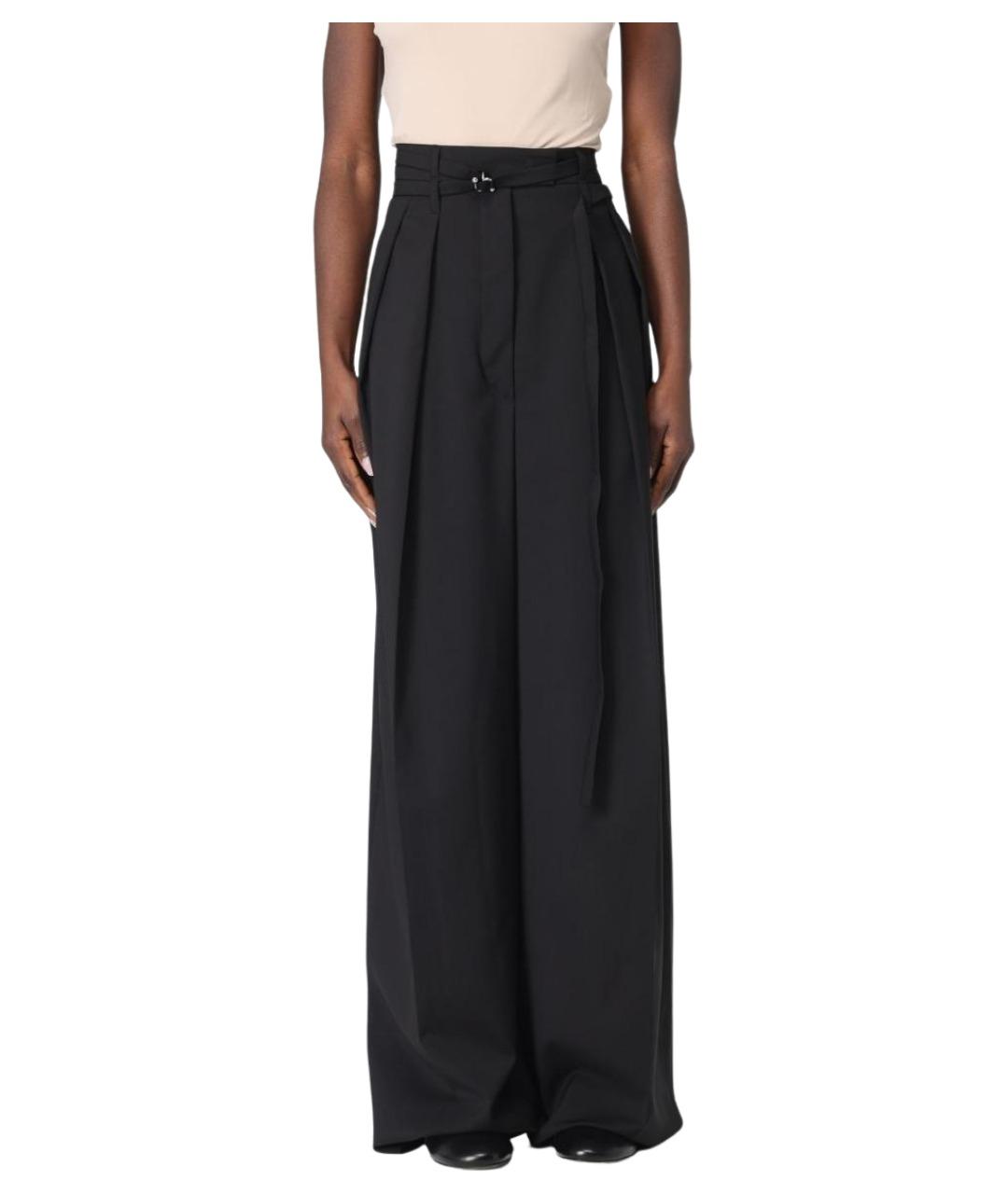 SPORTMAX Черные шерстяные брюки широкие, фото 1