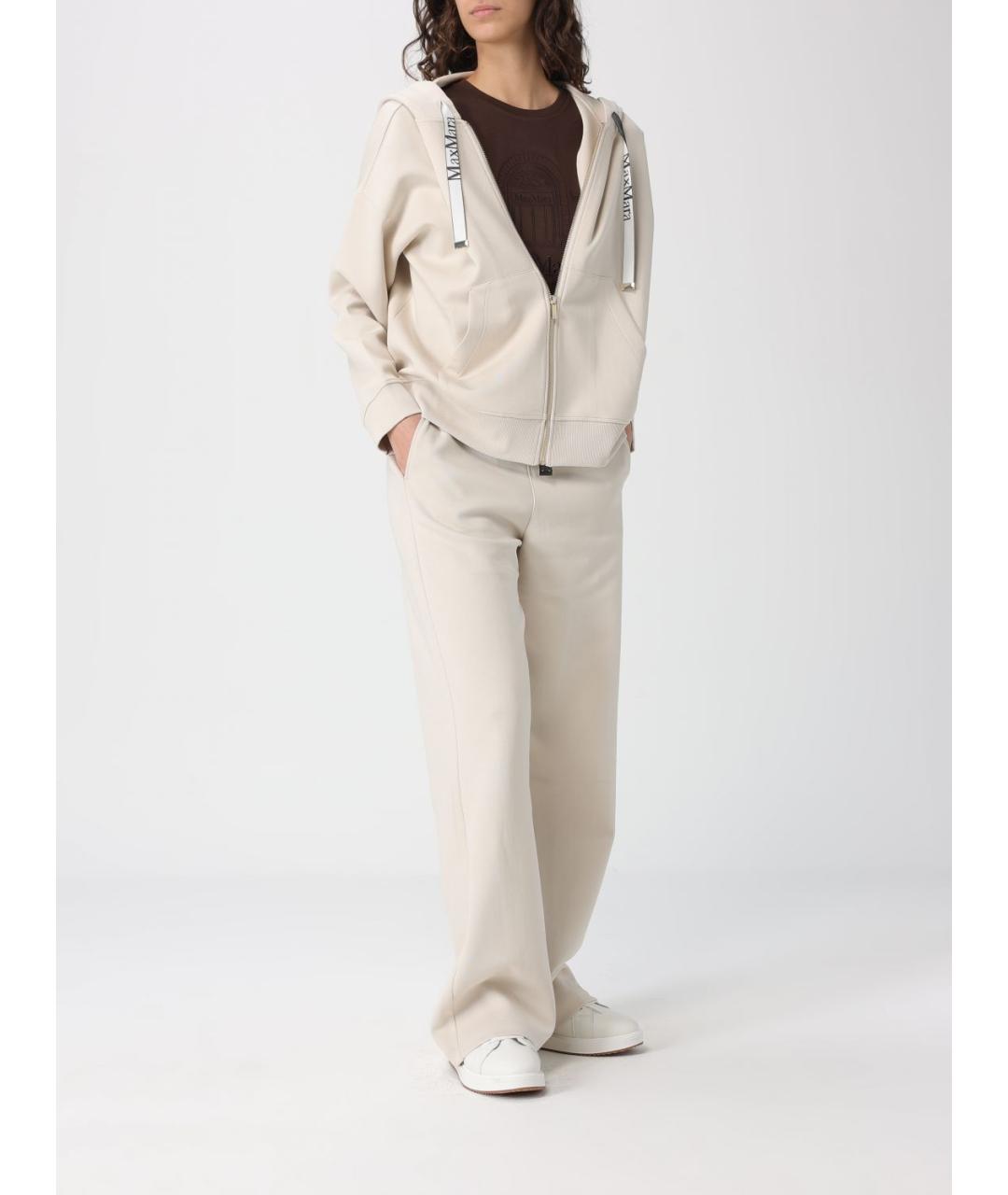 'S MAX MARA Коричневая хлопковая футболка, фото 2