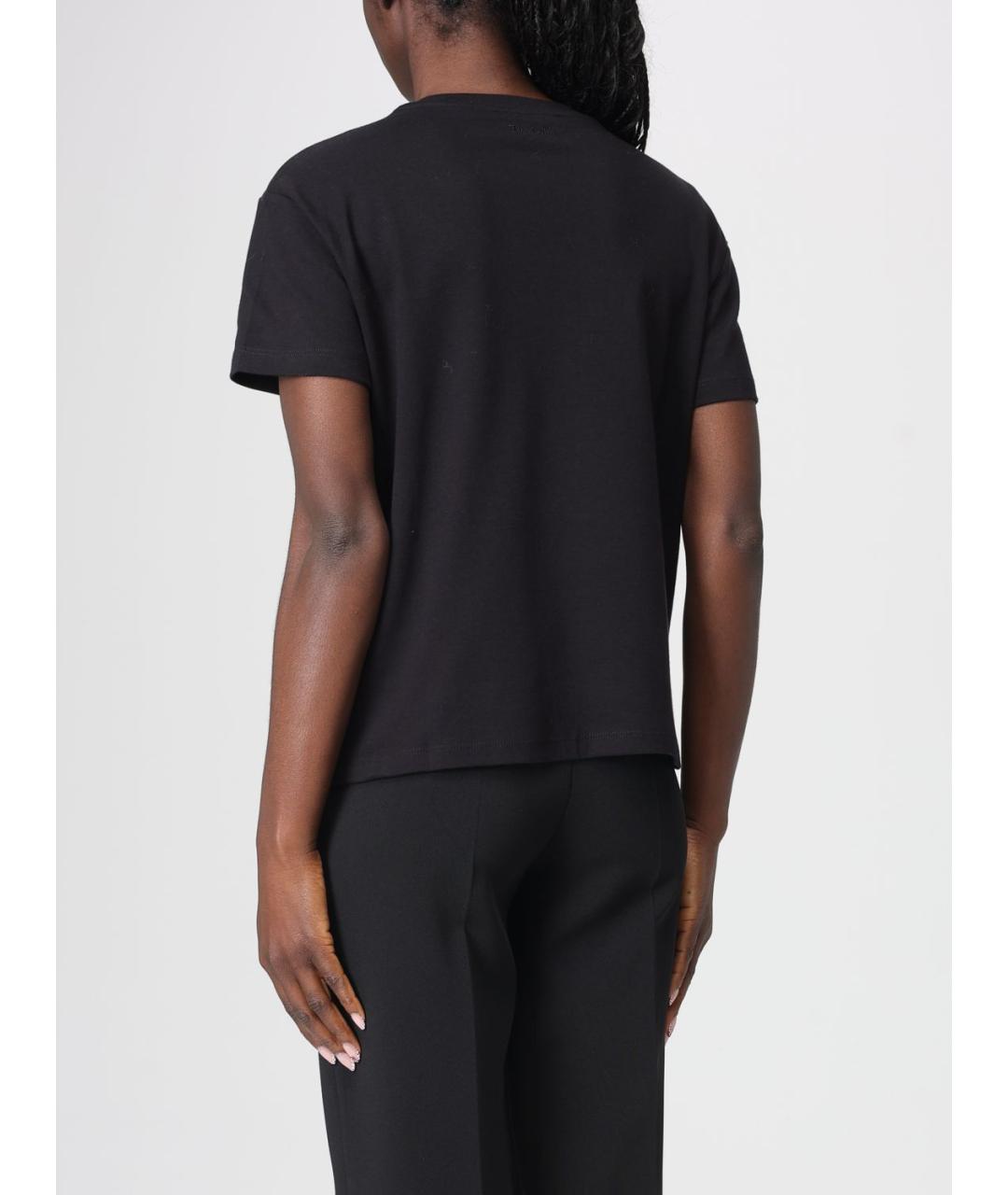 'S MAX MARA Черная хлопковая футболка, фото 2