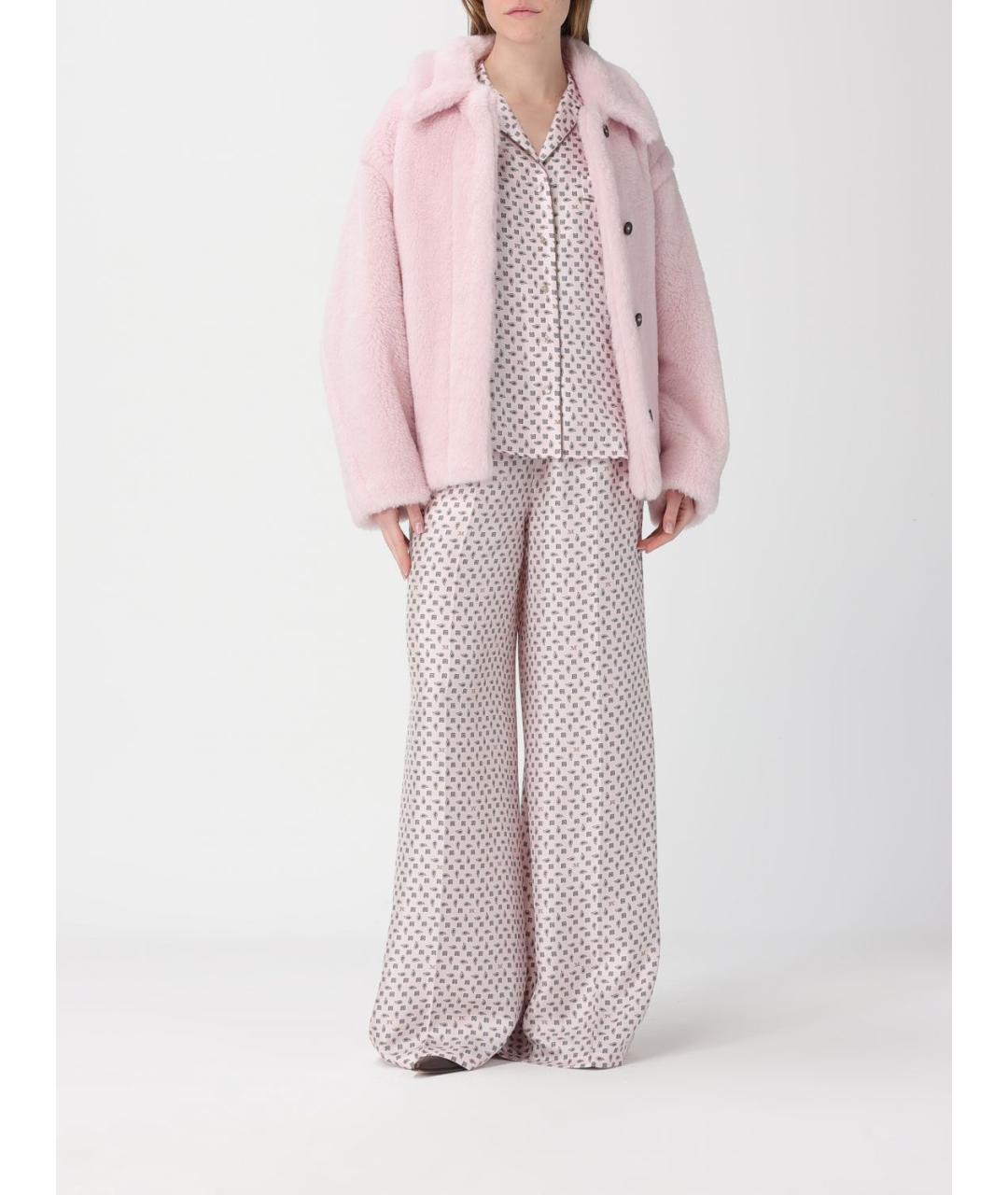 MAX MARA Розовая шерстяная шуба, фото 2