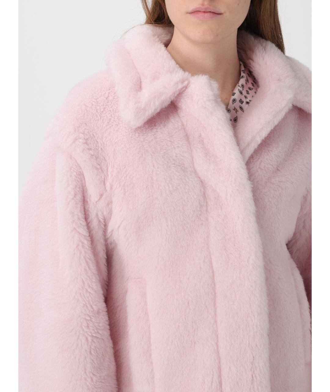 MAX MARA Розовая шерстяная шуба, фото 5