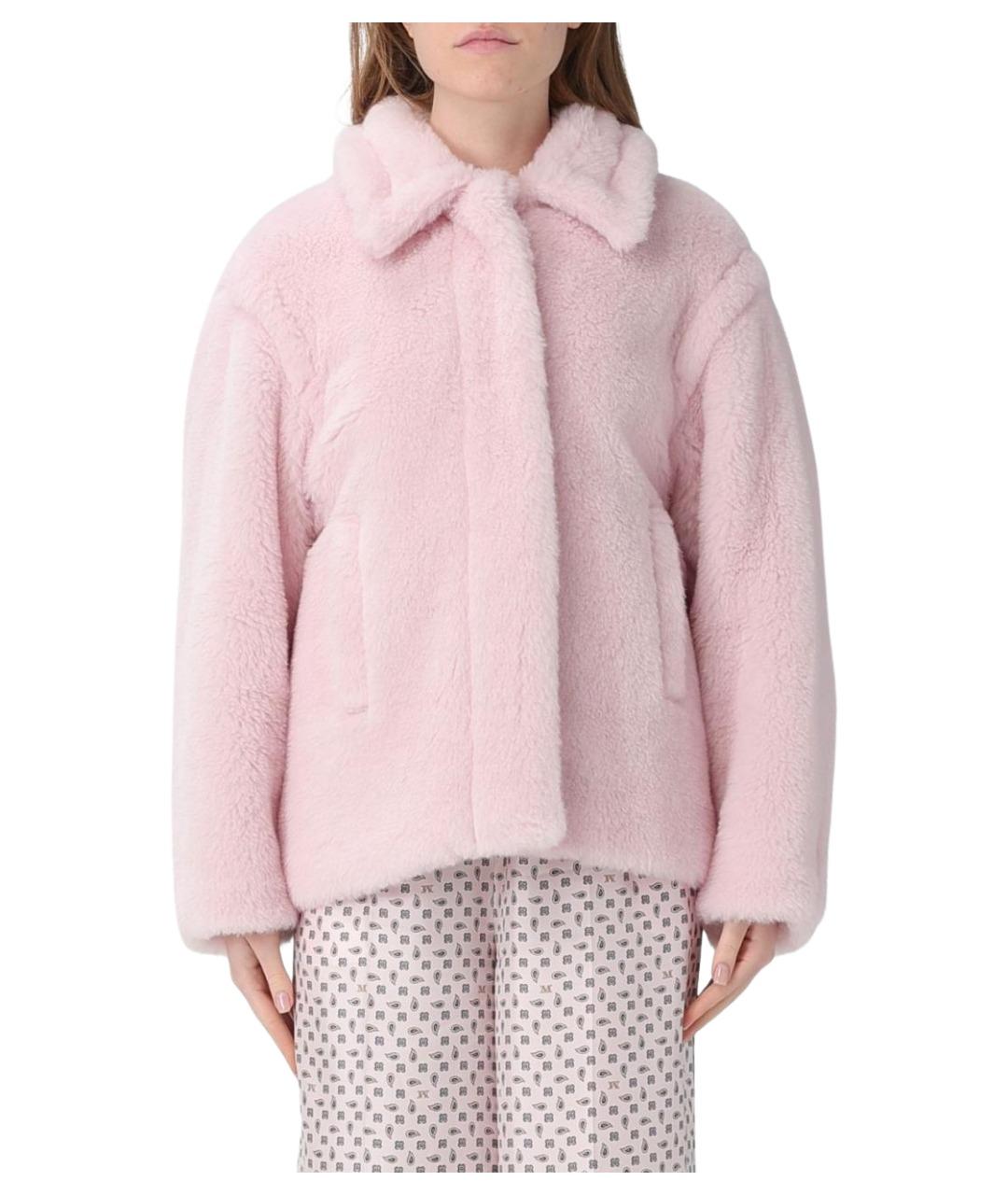 MAX MARA Розовая шерстяная шуба, фото 1