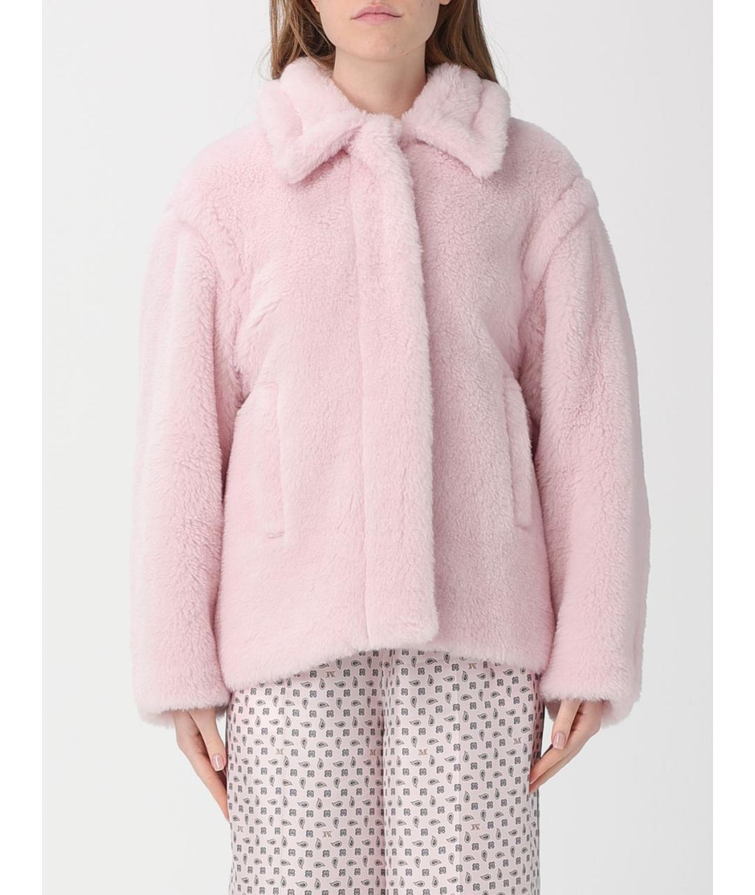 MAX MARA Розовая шерстяная шуба, фото 6