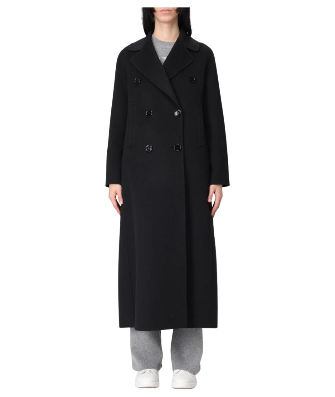 'S MAX MARA Черное шерстяное пальто, фото 1