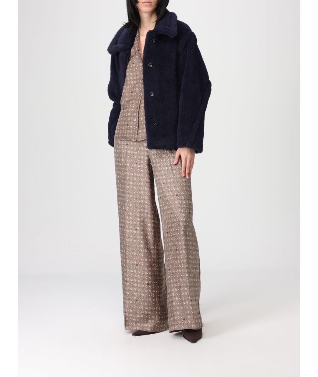 MAX MARA Синяя шерстяная шуба, фото 2