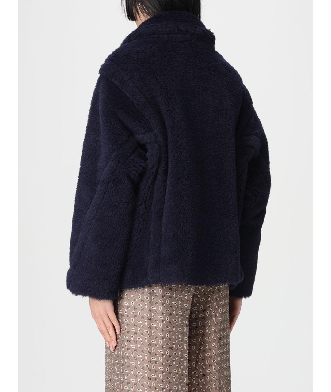 MAX MARA Синяя шерстяная шуба, фото 3
