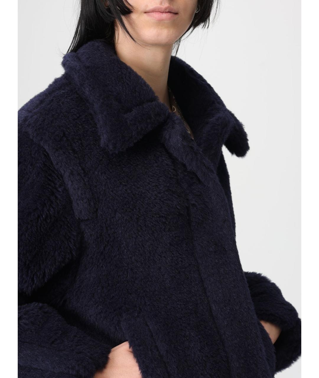MAX MARA Синяя шерстяная шуба, фото 5