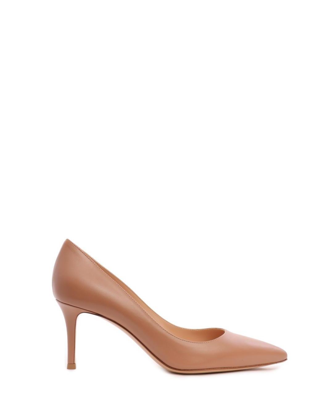 GIANVITO ROSSI Бежевые кожаные туфли, фото 1