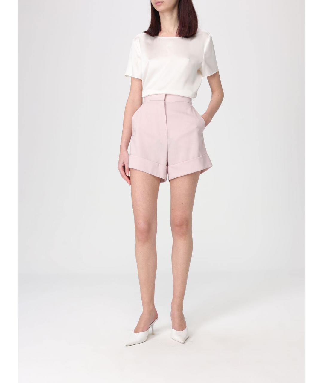 MAX MARA Розовые шерстяные шорты, фото 2