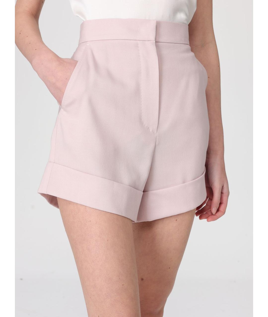 MAX MARA Розовые шерстяные шорты, фото 5