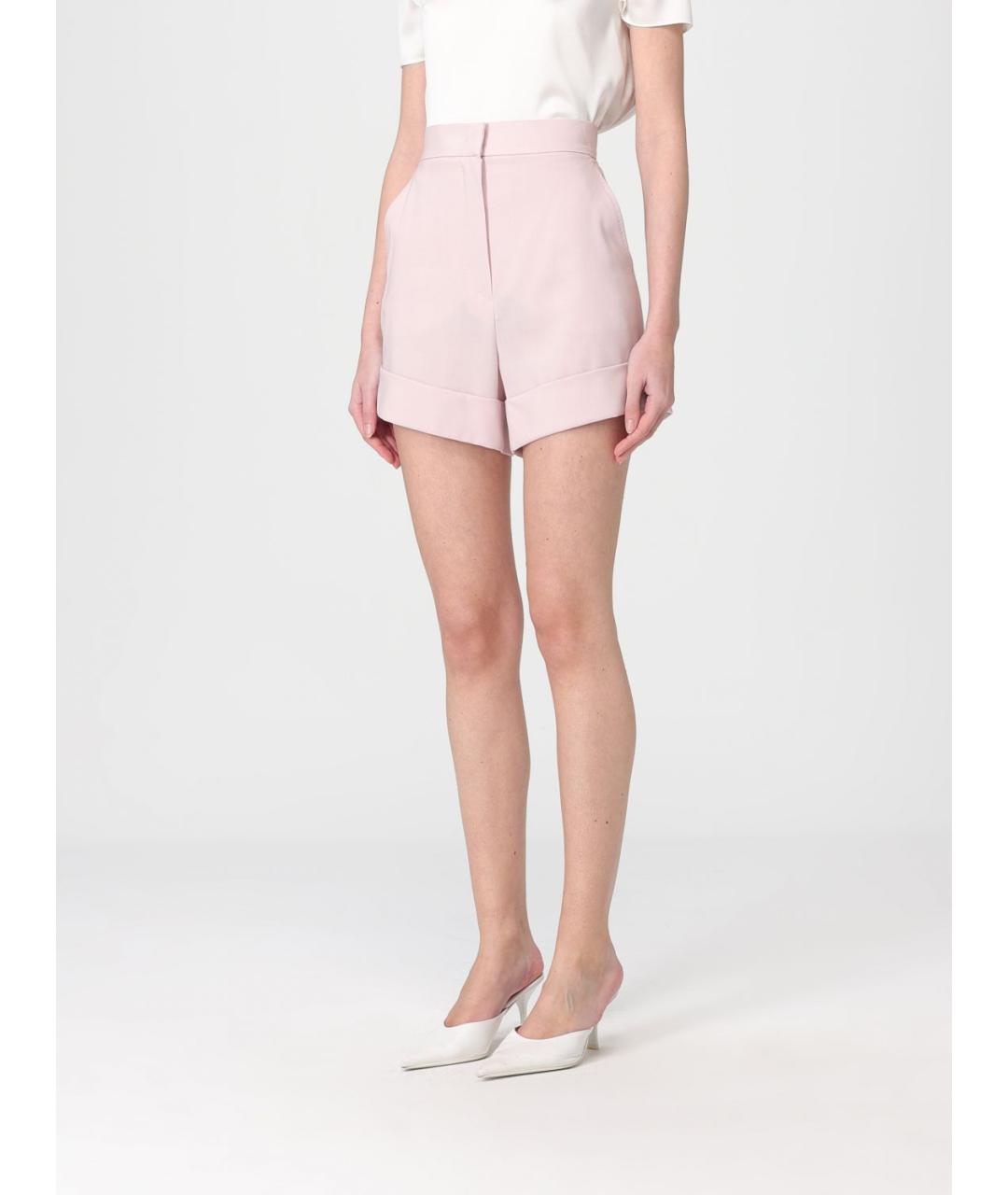 MAX MARA Розовые шерстяные шорты, фото 4