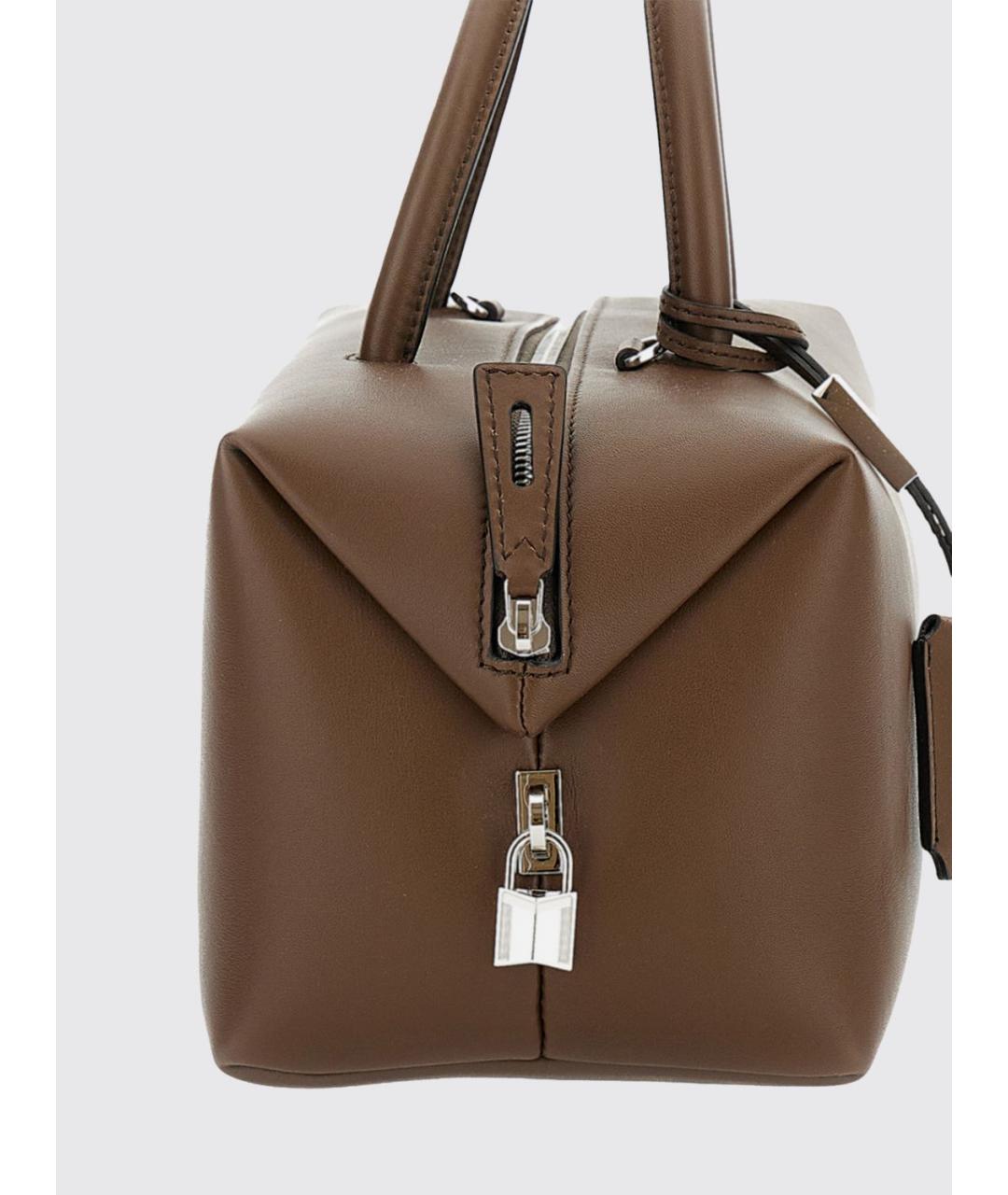 MAX MARA Коричневая кожаная сумка с короткими ручками, фото 3