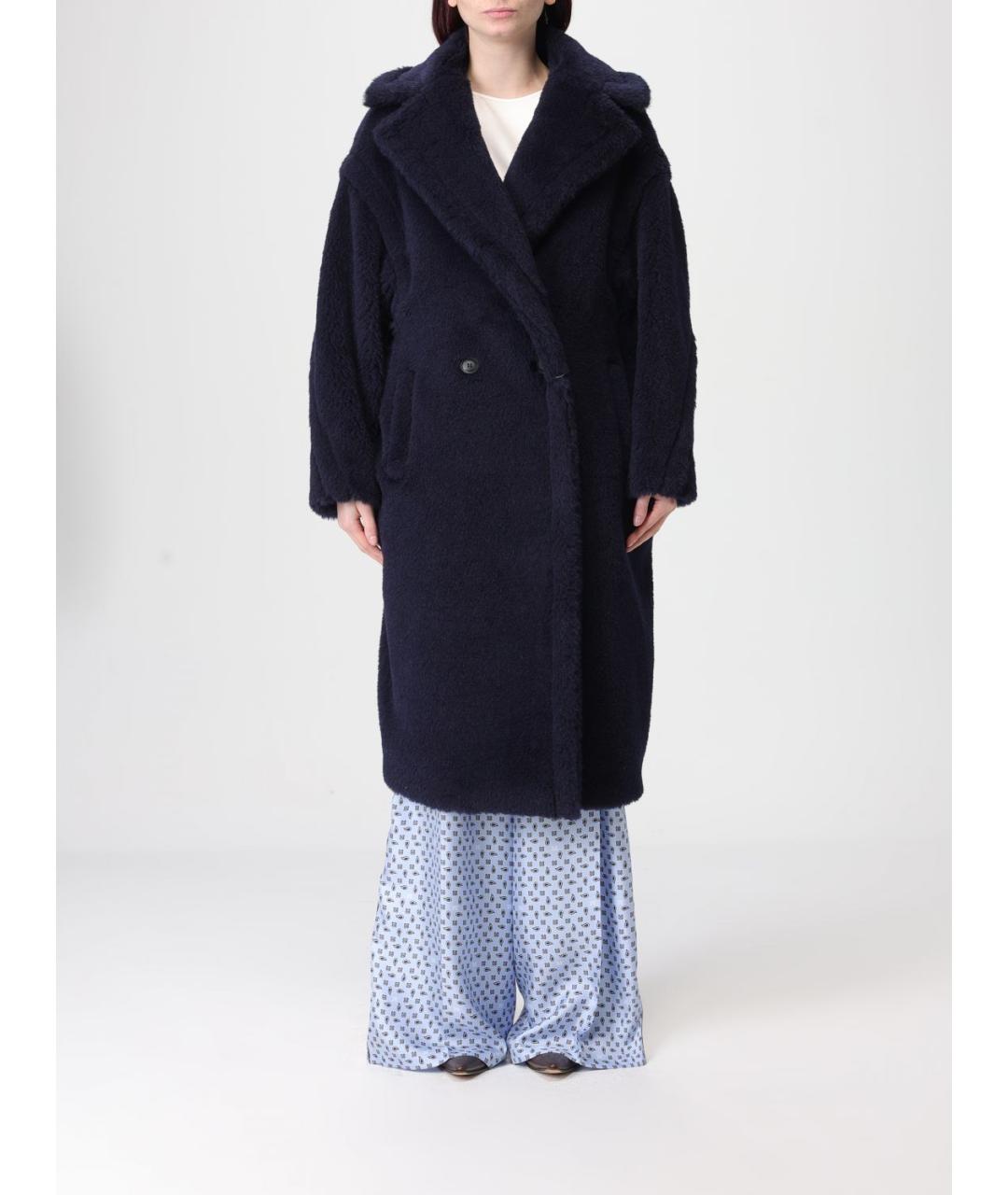 MAX MARA Синяя шерстяная шуба, фото 6