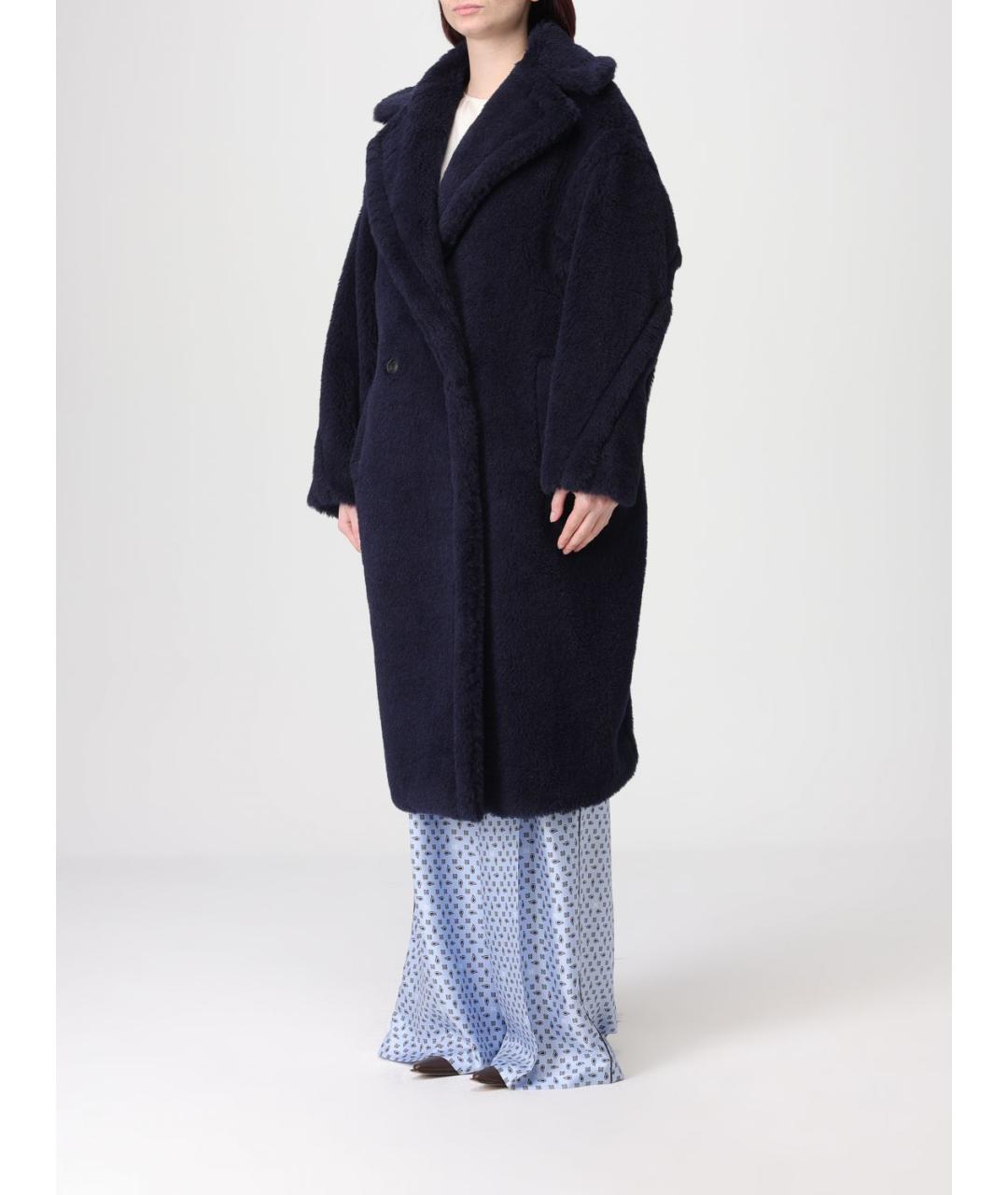 MAX MARA Синяя шерстяная шуба, фото 4