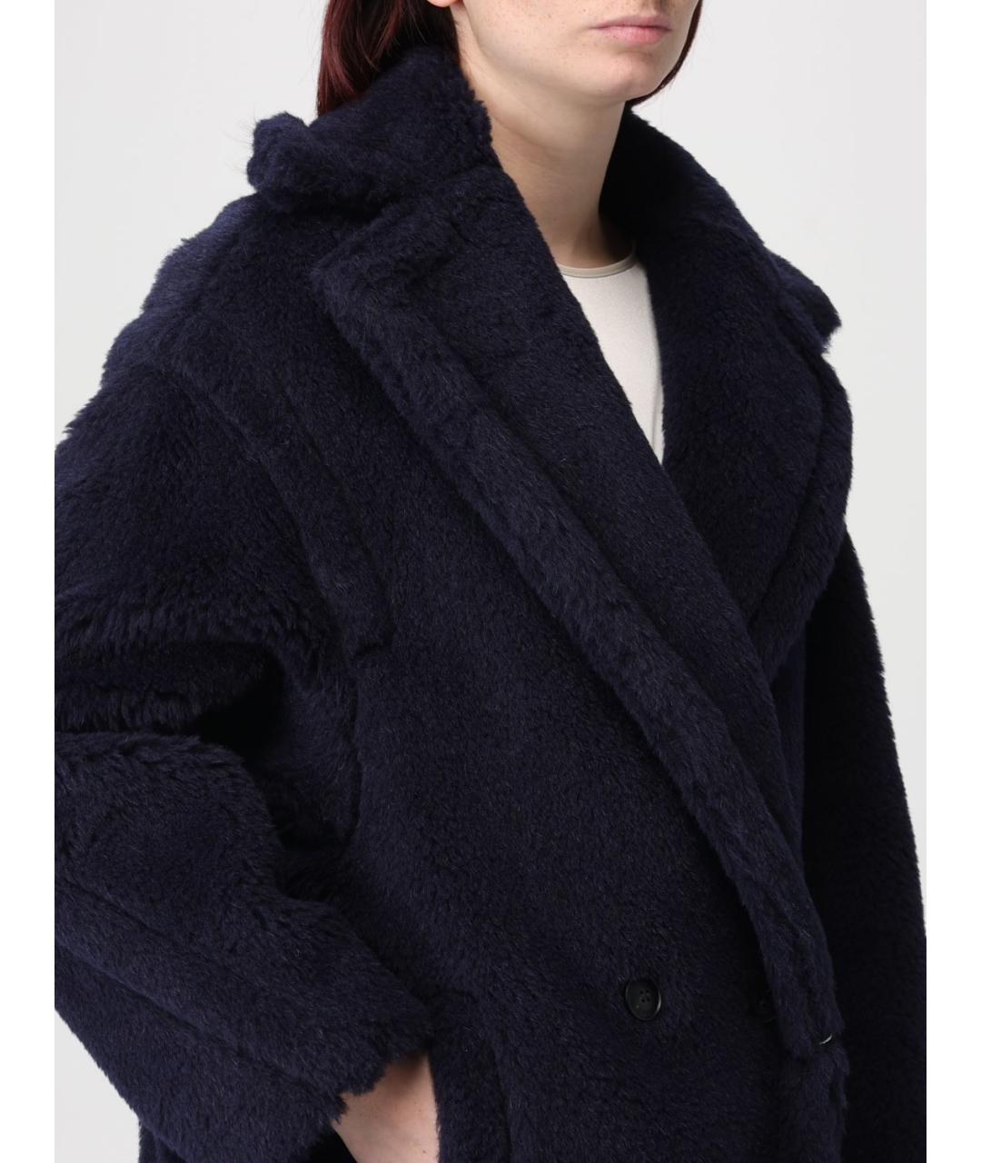 MAX MARA Синяя шерстяная шуба, фото 5
