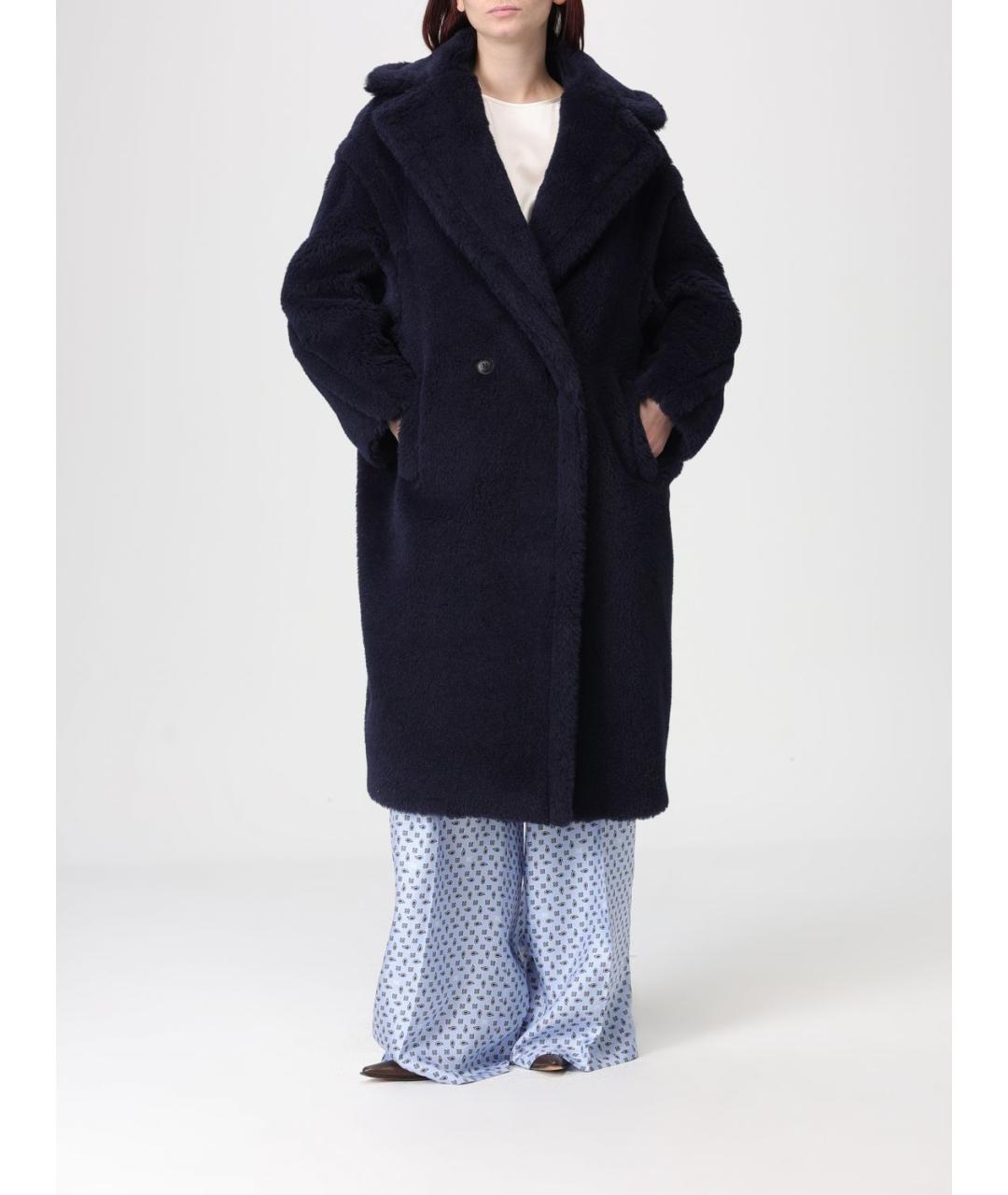 MAX MARA Синяя шерстяная шуба, фото 2