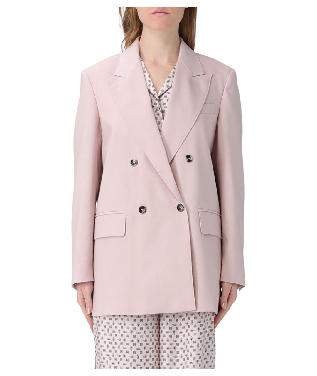 MAX MARA Розовый шерстяной жакет/пиджак, фото 1