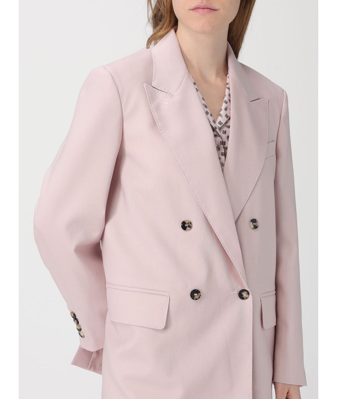 MAX MARA Розовый шерстяной жакет/пиджак, фото 5