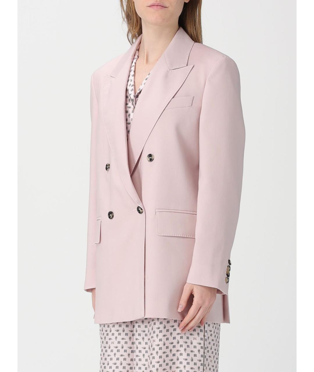 MAX MARA Розовый шерстяной жакет/пиджак, фото 4