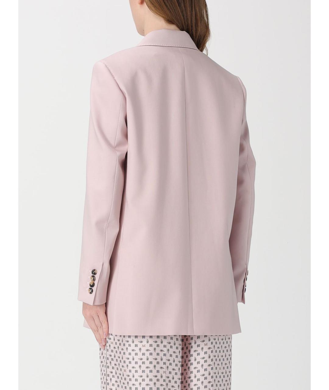 MAX MARA Розовый шерстяной жакет/пиджак, фото 3