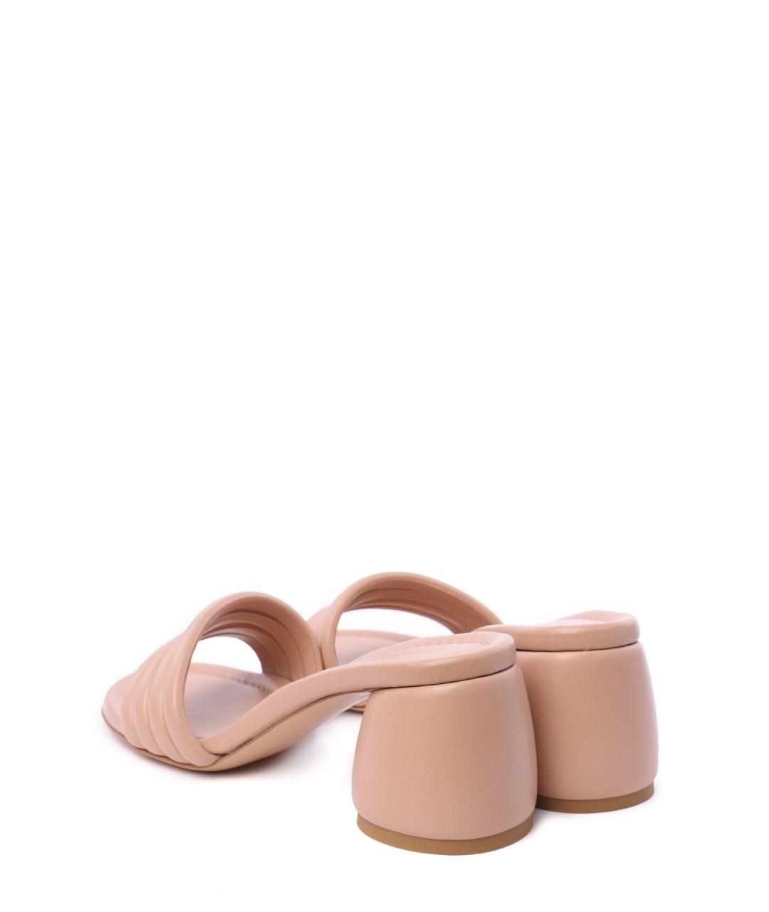 GIANVITO ROSSI Бежевые кожаные мюли, фото 3