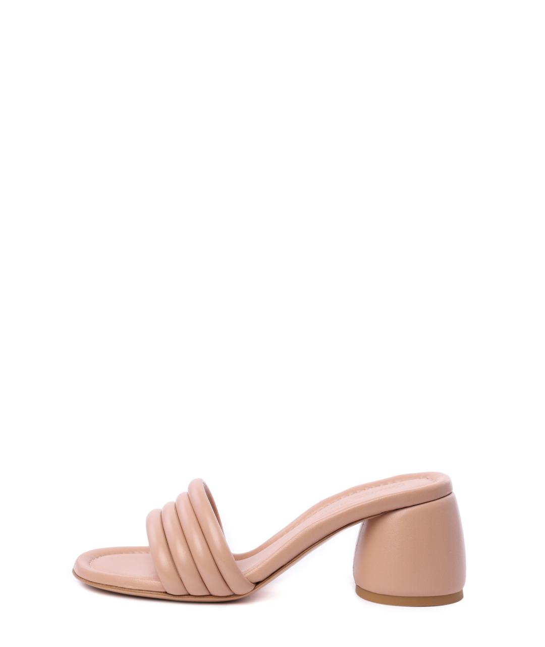GIANVITO ROSSI Бежевые кожаные мюли, фото 6