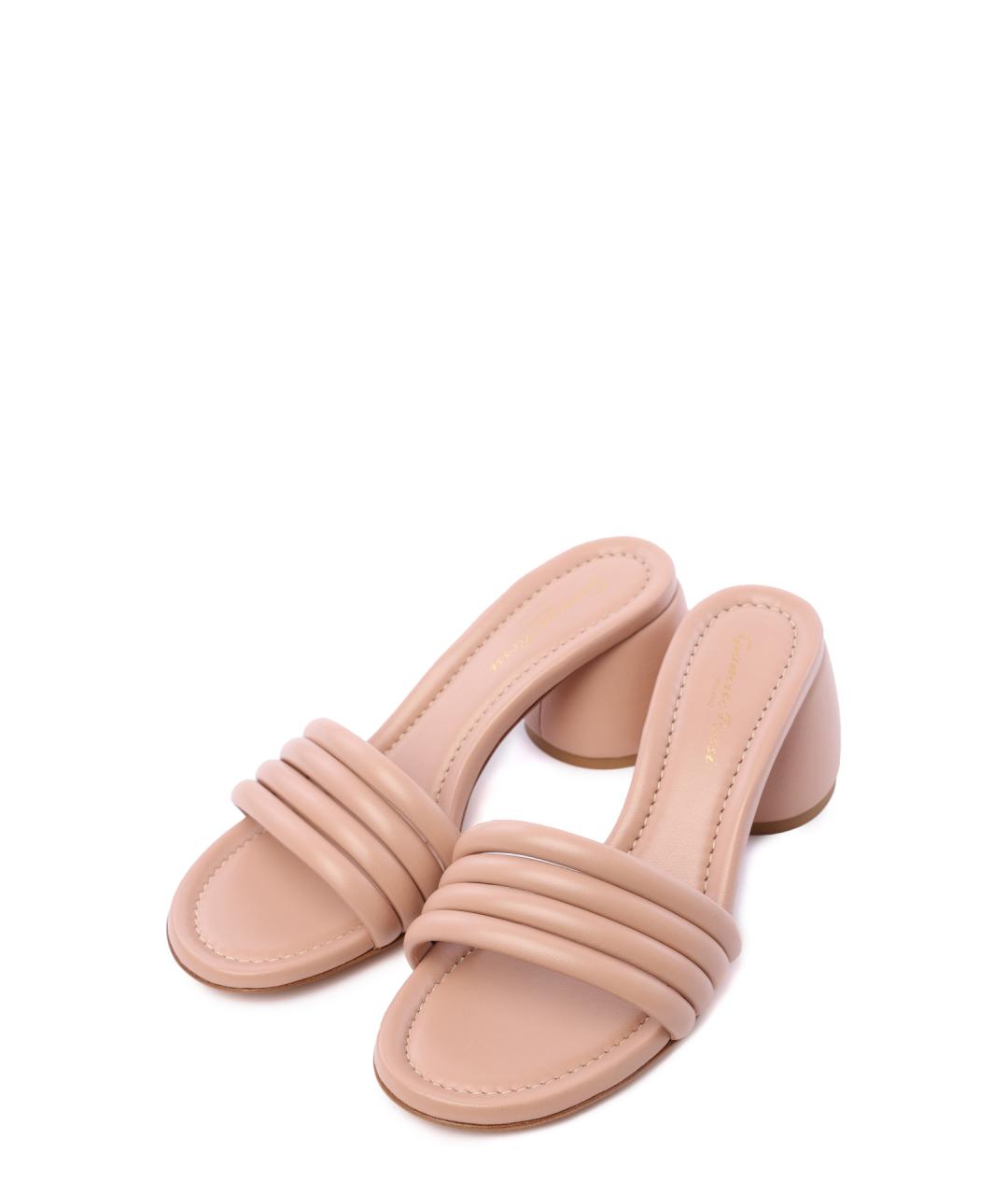 GIANVITO ROSSI Бежевые кожаные мюли, фото 2