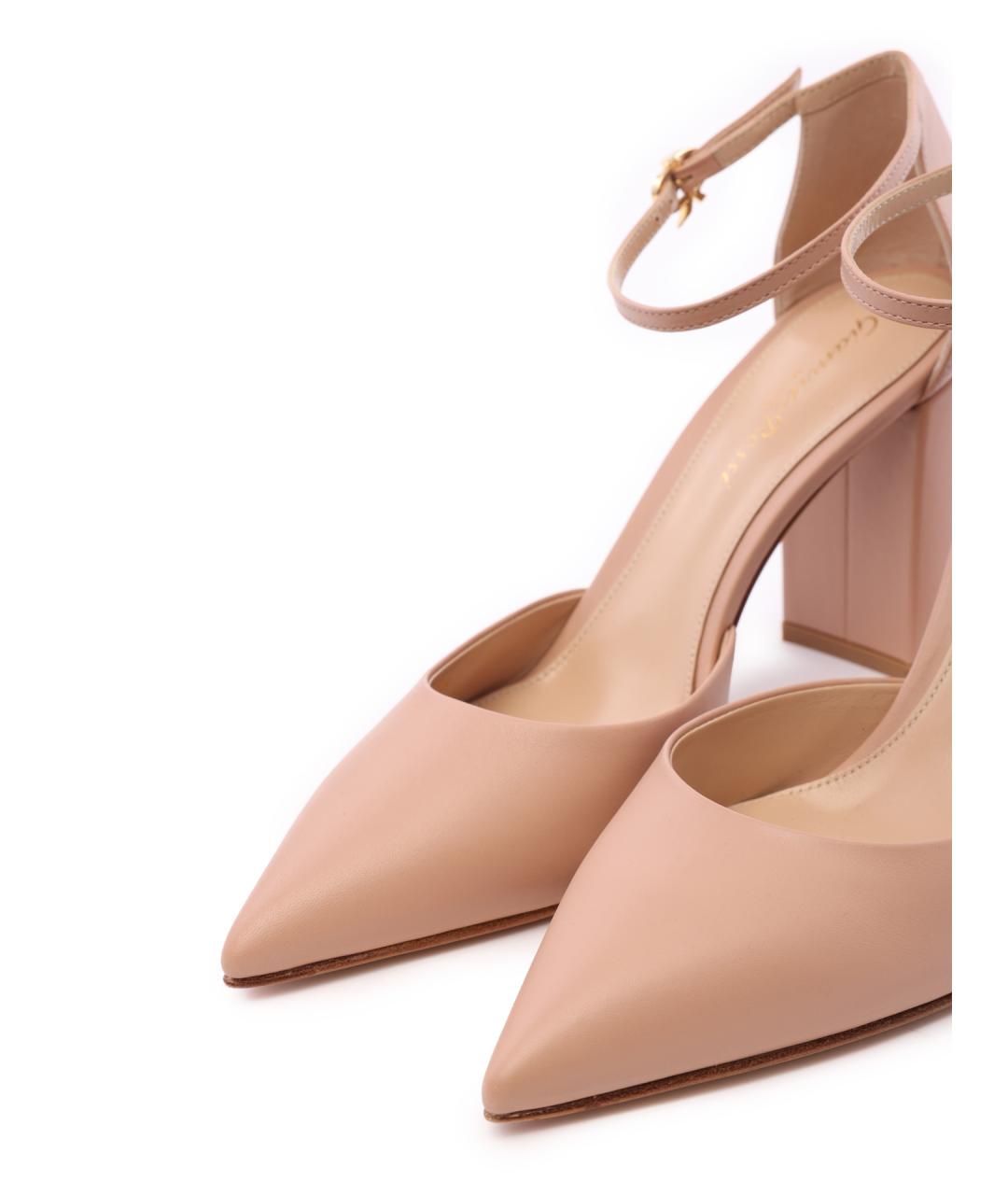 GIANVITO ROSSI Бежевые кожаные босоножки, фото 5