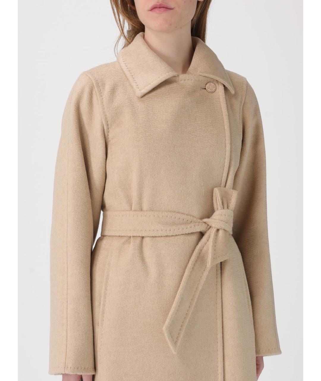 MAX MARA Бежевое шерстяное пальто, фото 4