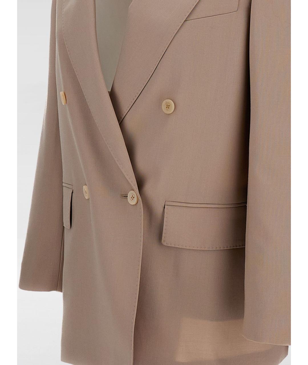 MAX MARA Коричневый шерстяной жакет/пиджак, фото 4