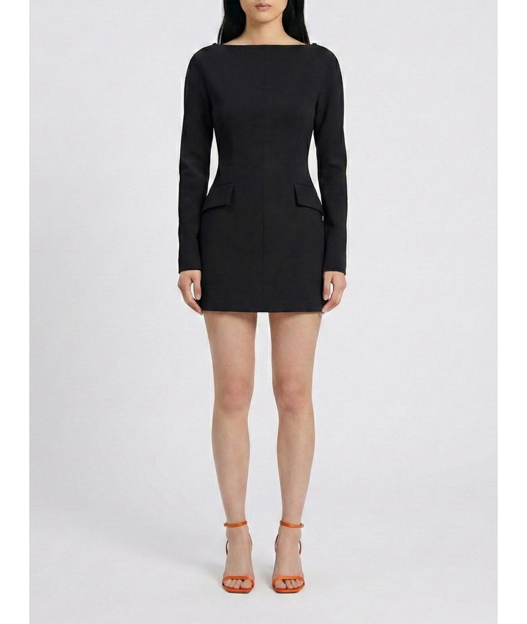 SPORTMAX Черное полиэстеровое коктейльное платье, фото 2