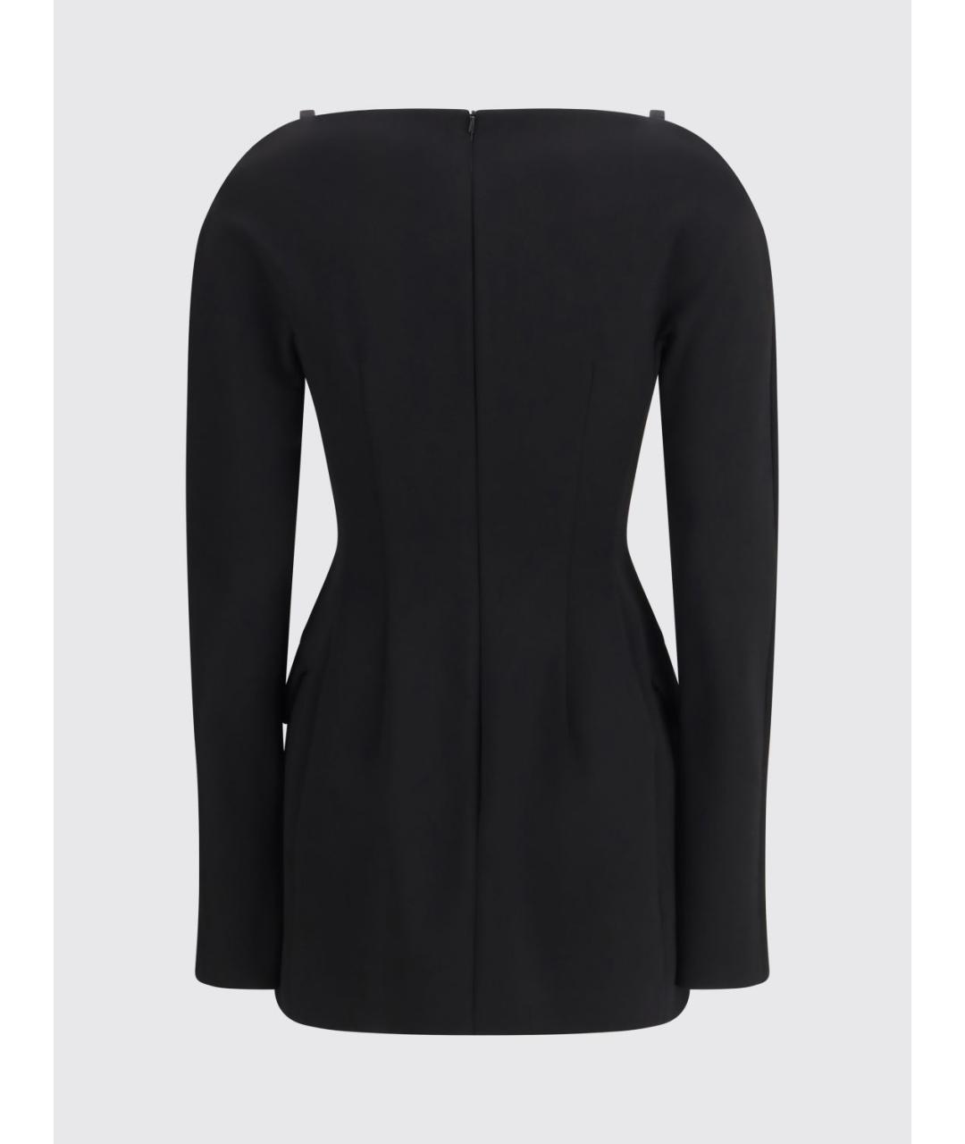 SPORTMAX Черное полиэстеровое коктейльное платье, фото 3