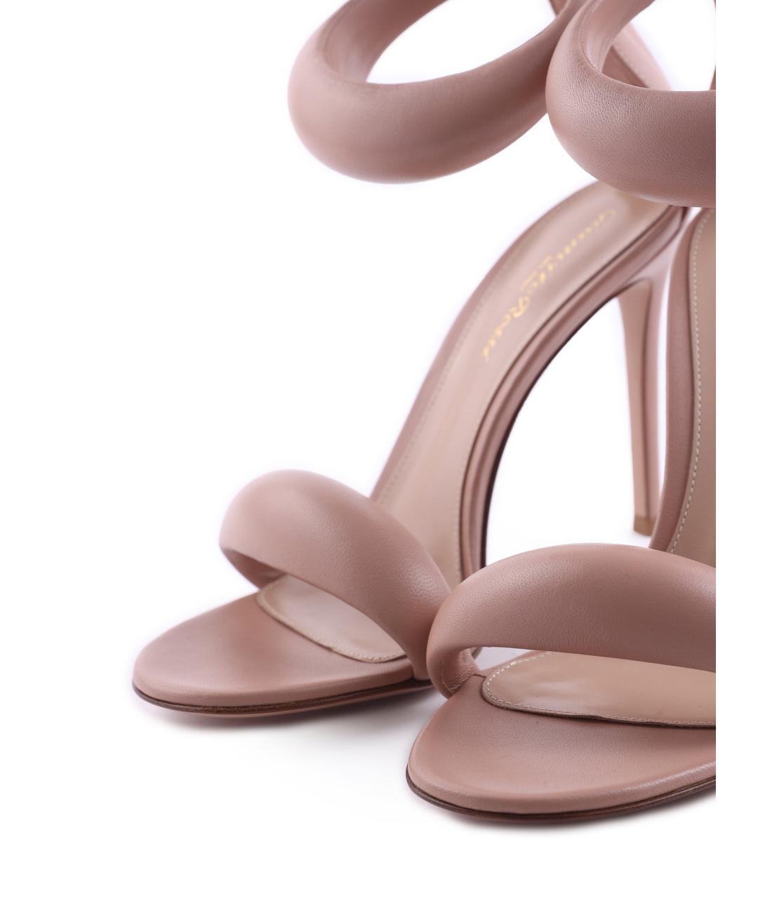 GIANVITO ROSSI Бежевые кожаные босоножки, фото 6