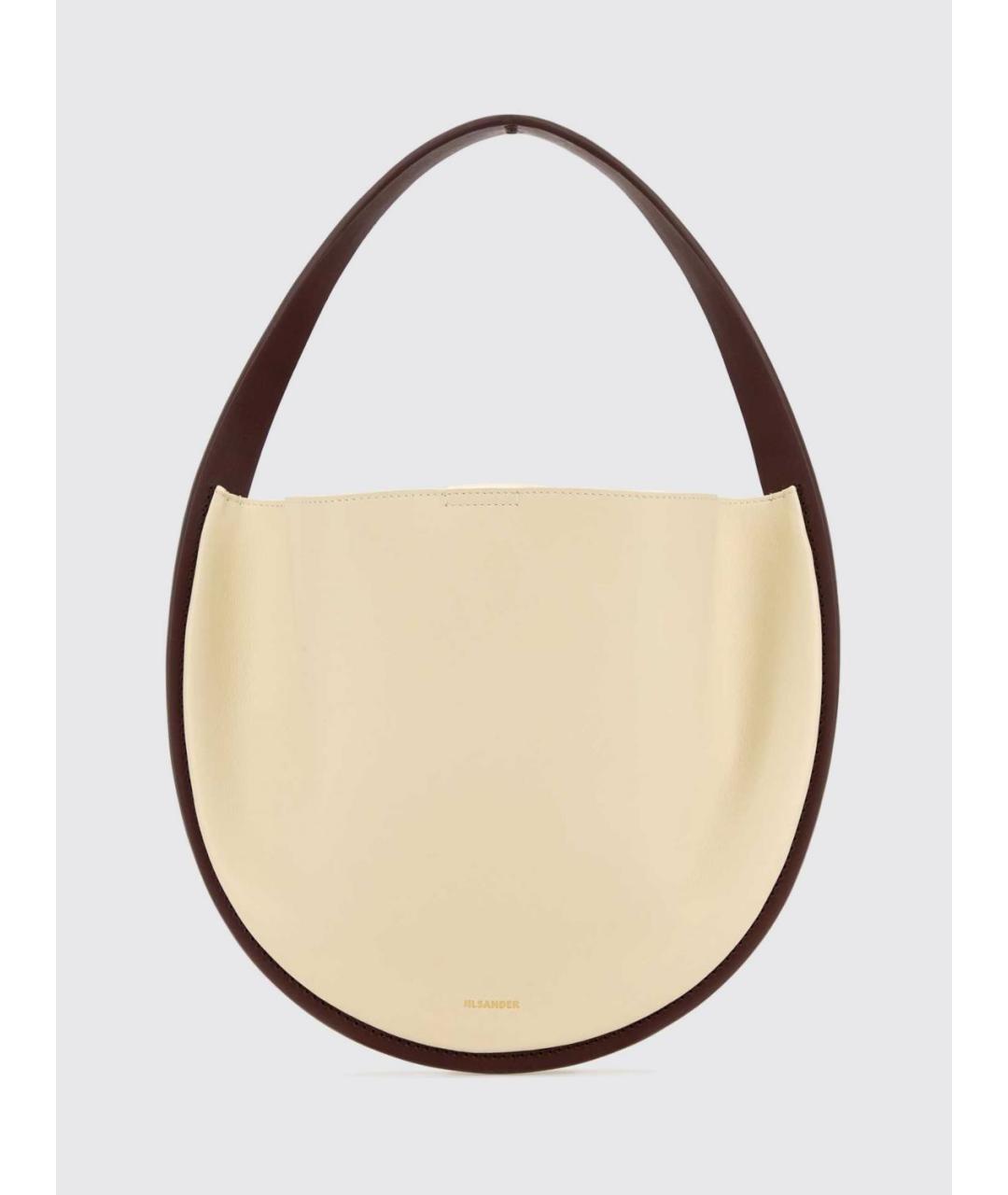 JIL SANDER Белая кожаная сумка с короткими ручками, фото 1