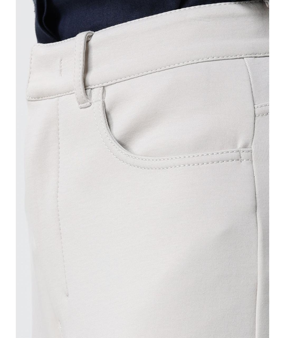 'S MAX MARA Белые хлопковые прямые брюки, фото 4