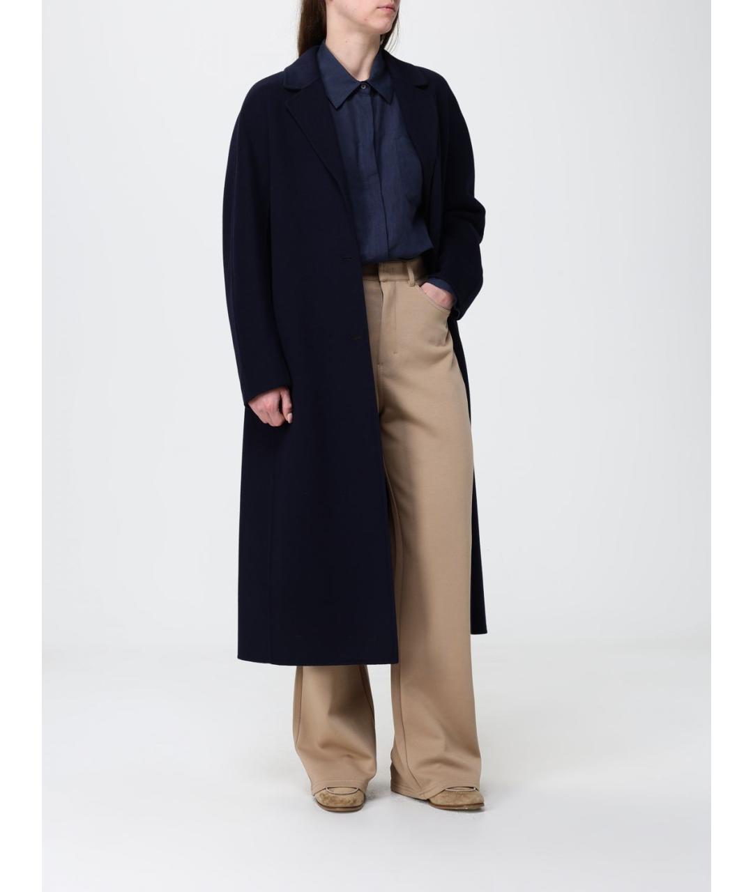 'S MAX MARA Коричневые хлопковые прямые брюки, фото 2