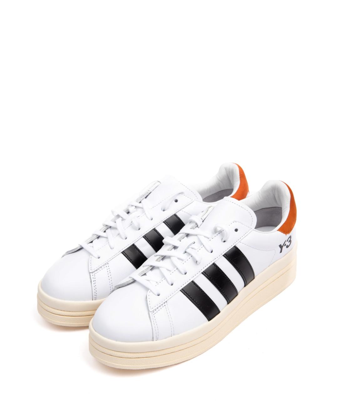 Y-3 Белые кожаные низкие кроссовки / кеды, фото 2