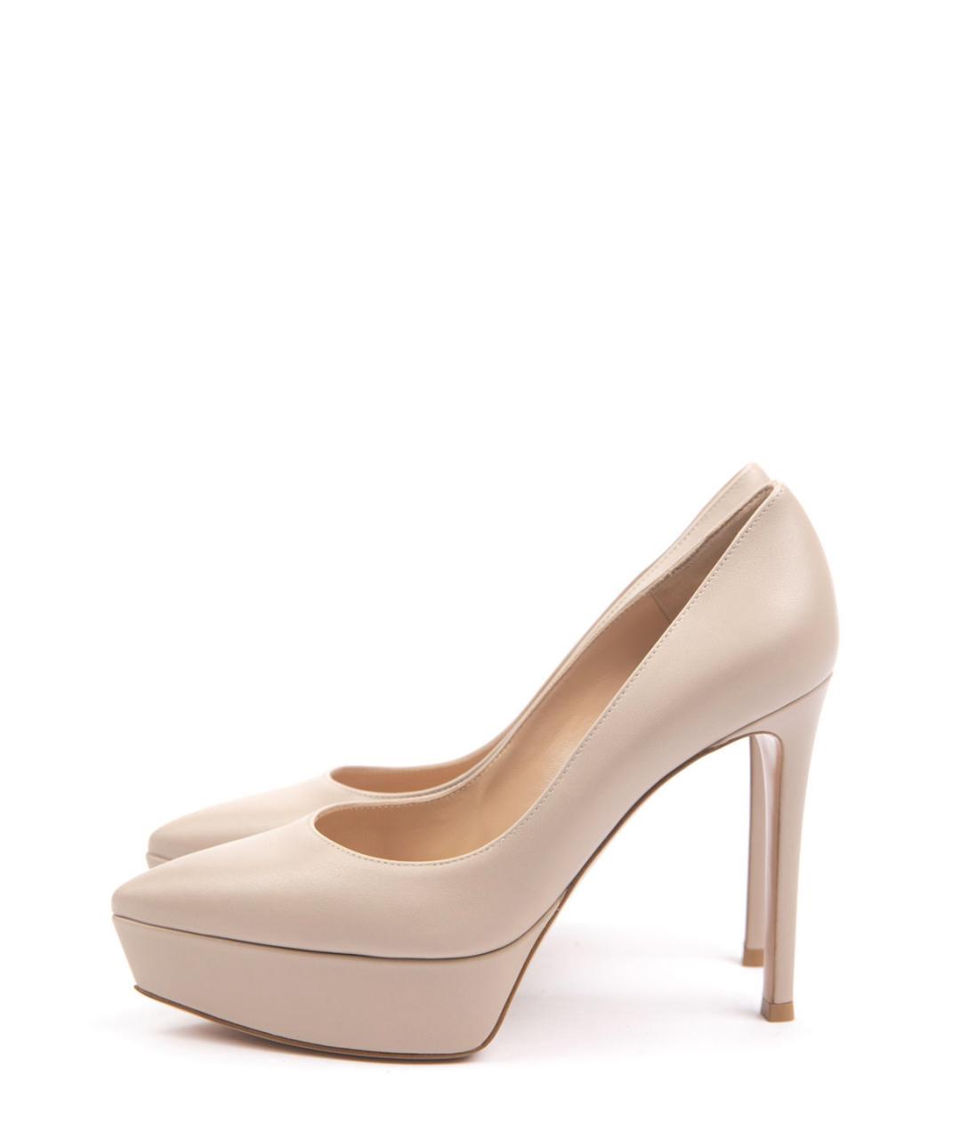 GIANVITO ROSSI Бежевые кожаные туфли, фото 5