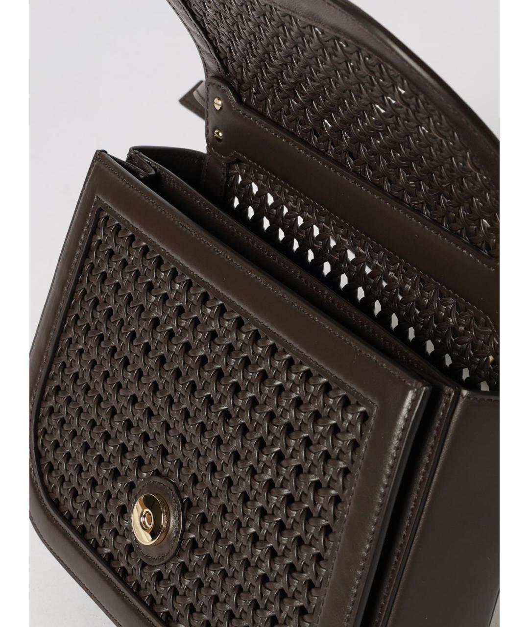 FERRAGAMO Коричневая кожаная сумка через плечо, фото 5