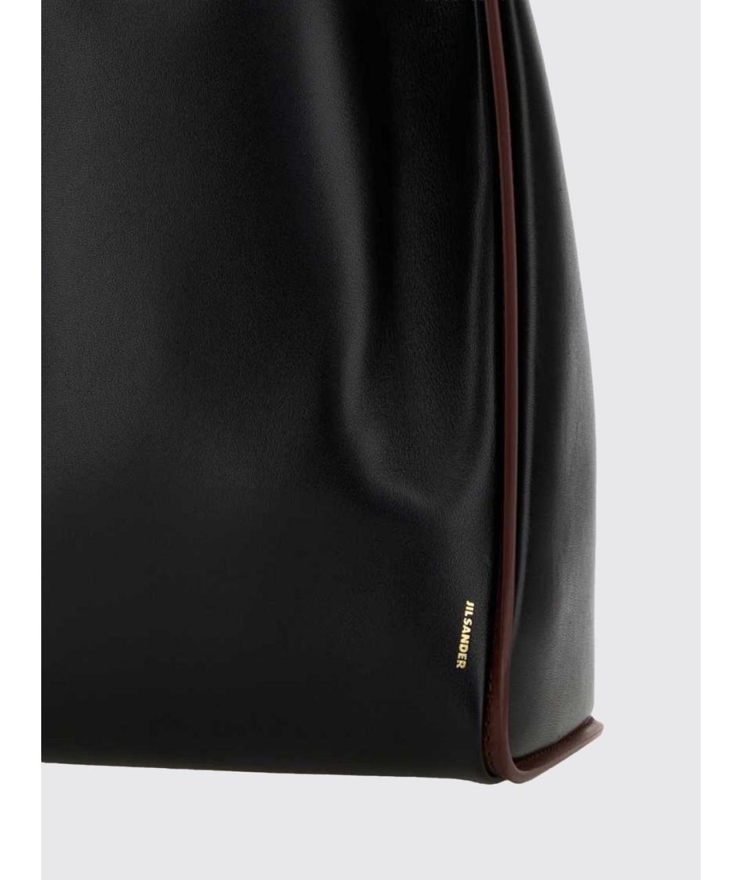 JIL SANDER Черная кожаная сумка с короткими ручками, фото 3
