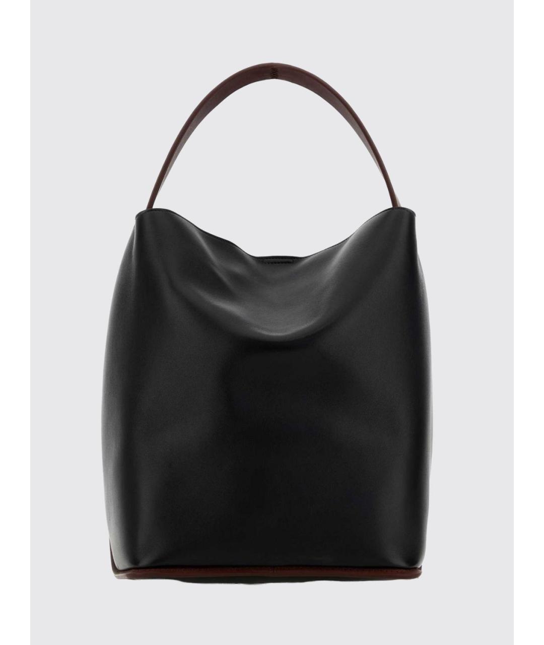 JIL SANDER Черная кожаная сумка с короткими ручками, фото 2