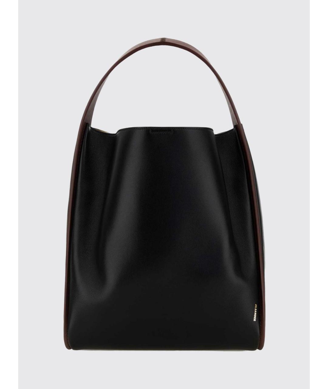 JIL SANDER Черная кожаная сумка с короткими ручками, фото 1