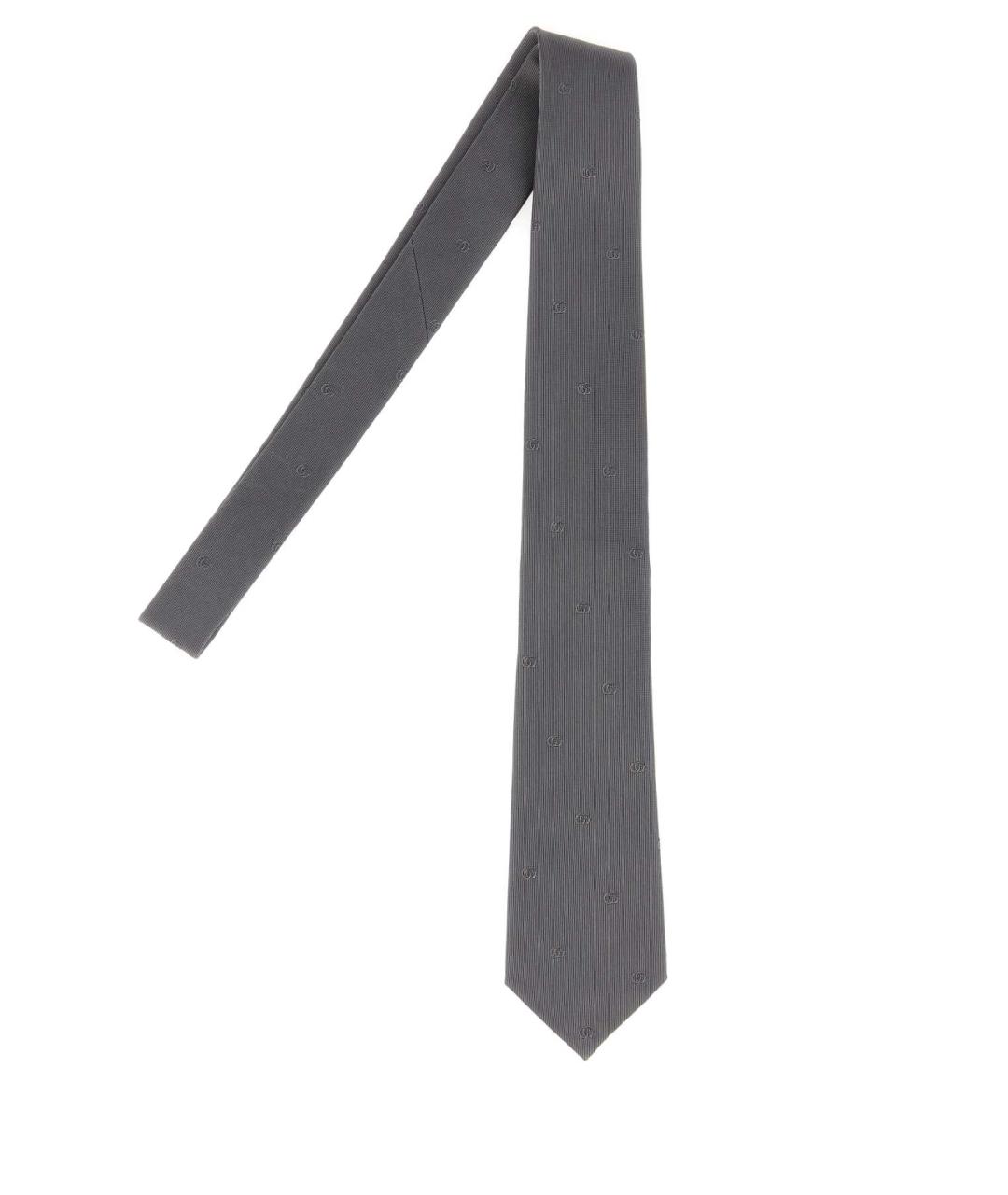 GUCCI Серый шелковый галстук, фото 1