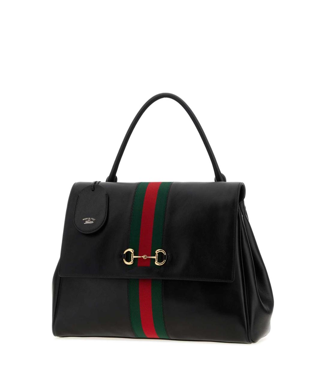 GUCCI Черная кожаная сумка с короткими ручками, фото 2