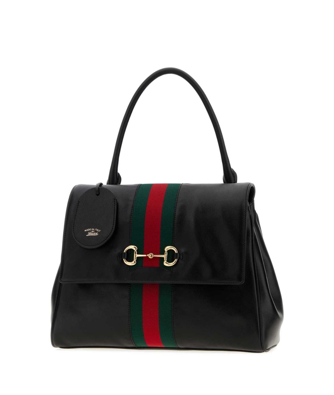GUCCI Черная кожаная сумка с короткими ручками, фото 2