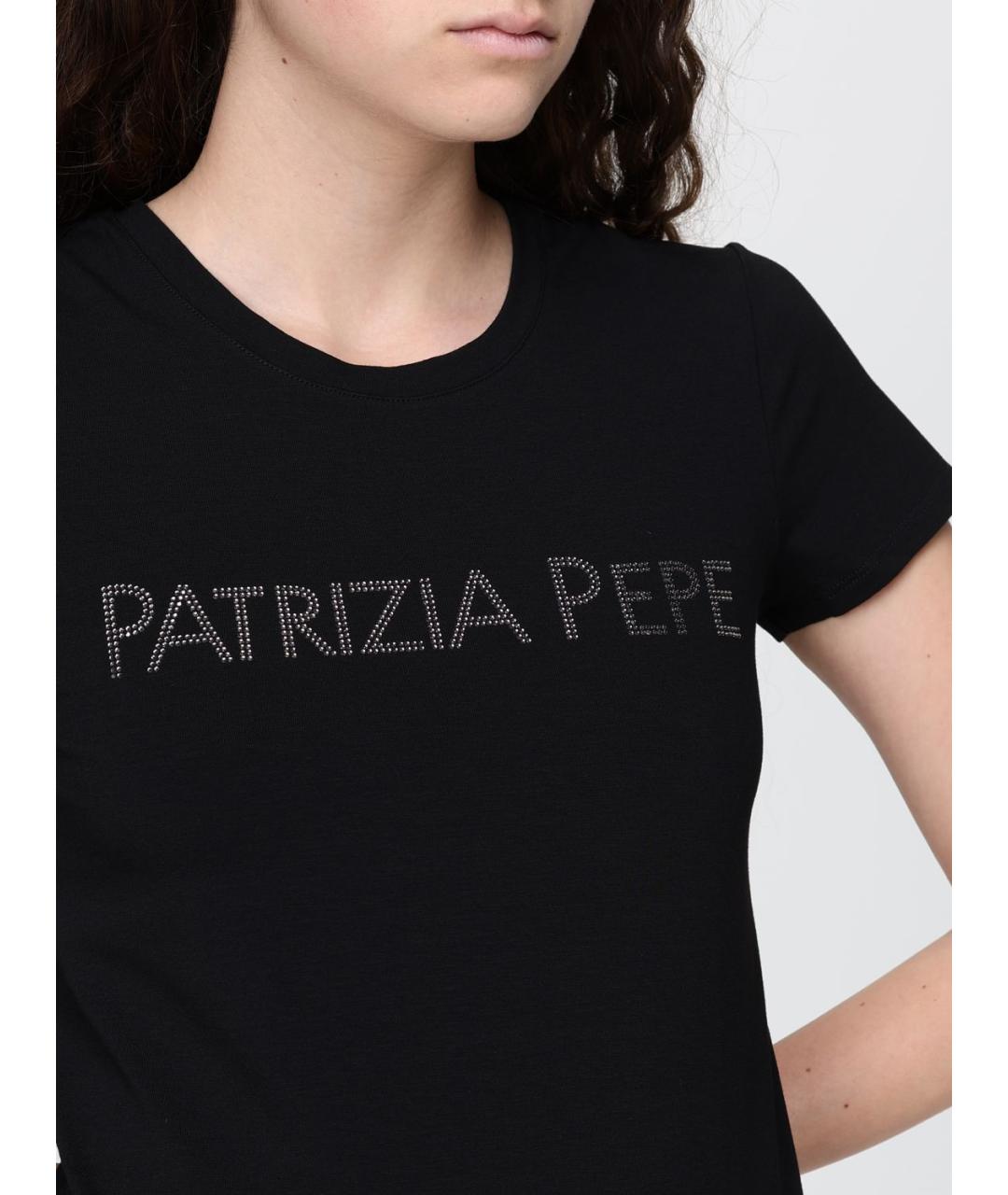 PATRIZIA PEPE Черная вискозная футболка, фото 3