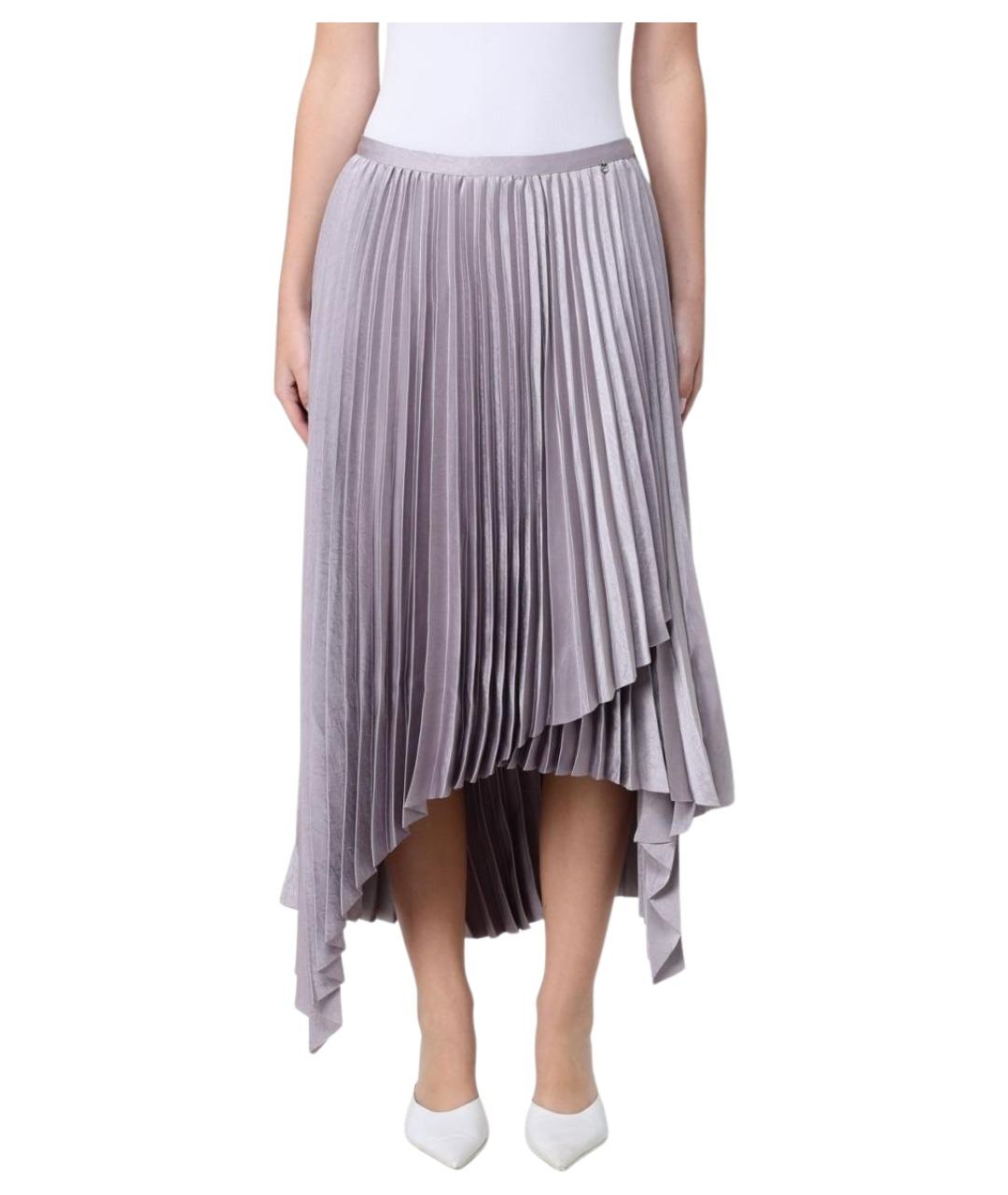 HUGO BOSS Фиолетовая полиэстеровая юбка миди, фото 1