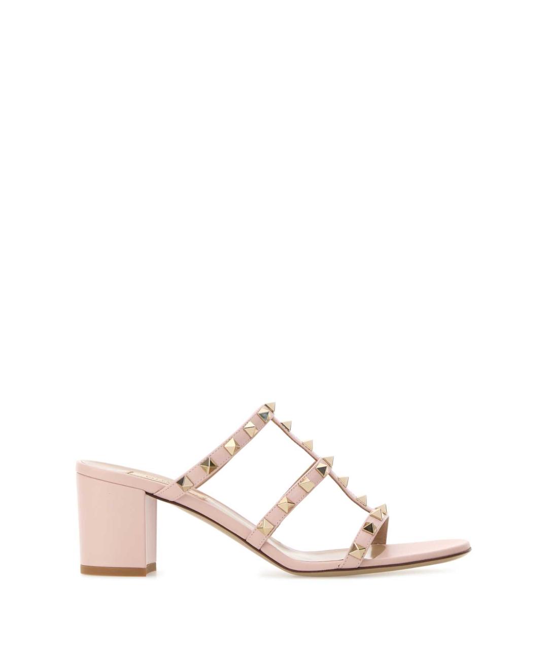 VALENTINO Розовые кожаные мюли, фото 1